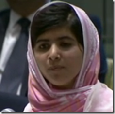 Malala addressing the UN